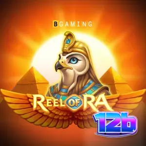 Giao diện trò chơi slot Reel of Ra với các biểu tượng Ai Cập và đồng xu vàng